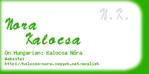 nora kalocsa business card