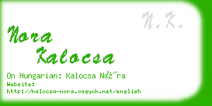 nora kalocsa business card